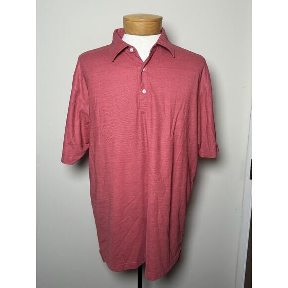 Dunning Golf Other - DUNNING GOLF Polo Shirt Mens 2XL XXL Red Coral Heathered Performance Stretch